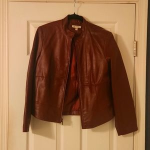 Deep Red Leather Jacket